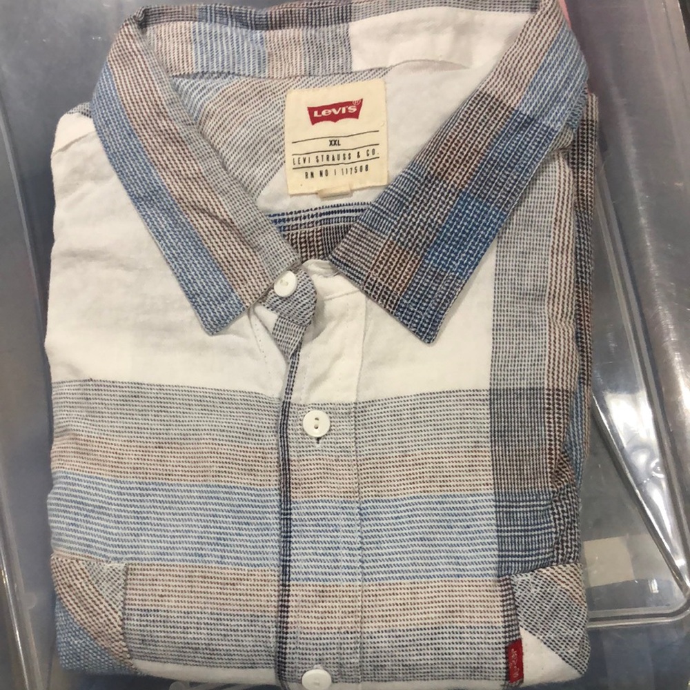 Levi's Men's‎ Blue and White long sleeve Shirt